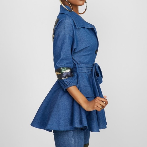 Camouflage Sequin Denim Top/Jacket - Picture 2 of 3